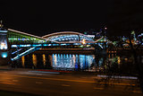  bridge over the river at night Moscow