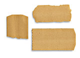collection of a cardboard pieces on white background