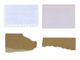 collection of old note paper paper on white background