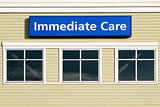 Immediate Care Sign Outside Hospital Building