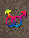 Male Gay Gender Symbols Interlocking Illustration
