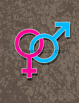 Male and Female Gender Symbol Interlocking