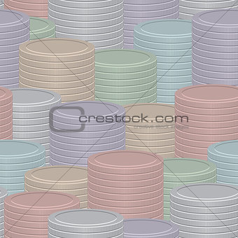 Vector infographics background - color coins stack