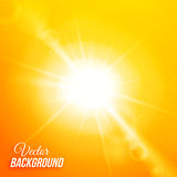 Vector abstract background with sun and lens flares