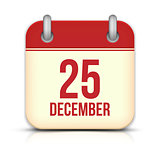 Christmas Day Calendar Icon. 25 December. Vector Illustration