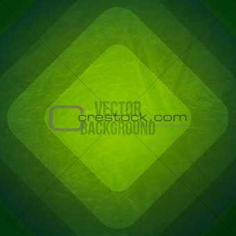Vector Geometric Background. Grunge Background with green paper squares