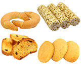 Set of cookies of the various form on a white background