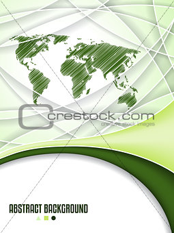 Company brochure design with world map