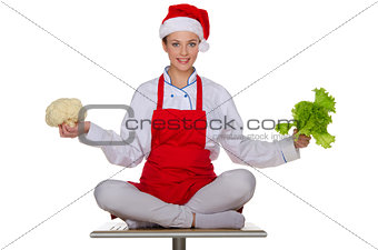 Festive cook with vegetables