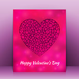 Valentine's Day greeting card with blurred heart. Vector background