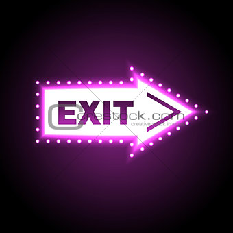 Glossy arrow with exit message