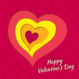 Vector background on Valentine's Day with layered heart