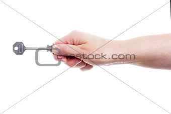 Hand giving  key