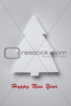postcard with paper christmas tree