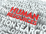 Human Resources. Wordcloud Concept.