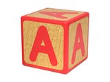 Letter A on Childrens Alphabet Block.