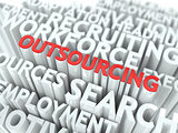 Outsourcing. Wordcloud Concept.