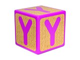 Letter Y on Childrens Alphabet Block.