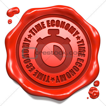 Time Economy - Stamp on Red Wax Seal.
