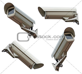 security cameras camera on white background