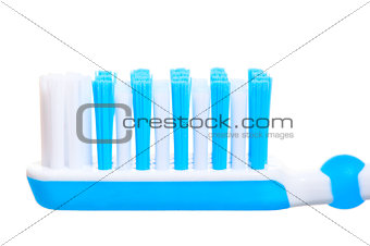 toothbrush head close-up on white background