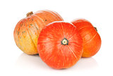 Three ripe small pumpkins