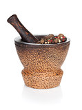 Mortar and pestle with peppercorn