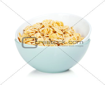 Fresh corn flakes in bowl