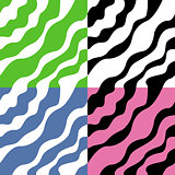 Four seamless wavy vector patterns