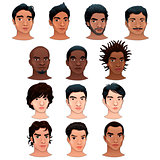 Indian, black, asian and latino men. 