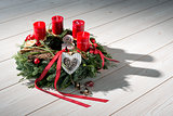 Advent wreath with red candles