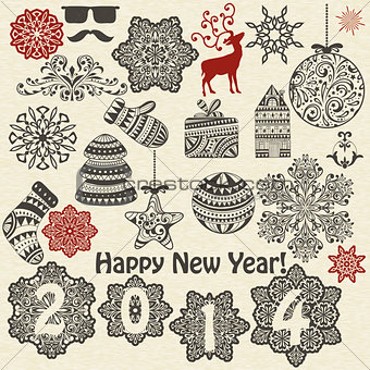 Vector Christmas  and New Year Design Elements