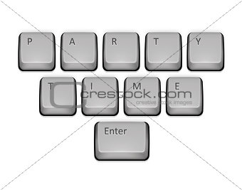Phrase Party Time on keyboard and enter key