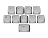 Phrase Save Money on keyboard and enter key.