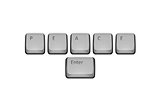 Word Peace on keyboard and enter key.