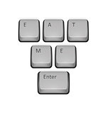 Phrase Eat Me on keyboard and enter key.