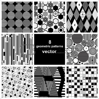 graphic set of different patterns