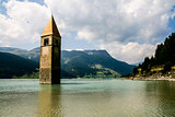 FLOODED BELL TOWER IN RESIA LAKE