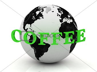 COFFEE abstraction inscription around earth 
