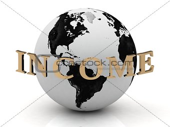 INCOME abstraction inscription around earth 