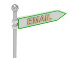 3d rendering of sign with gold "EMAIL"