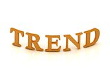 TREND sign with orange letters 