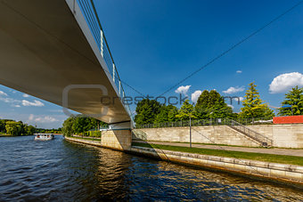 Pedestrian Bridge Over the Spree River in Berlin, Germany