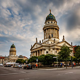 French and German Cathedrals on Gendarmenmarkt Square in Berlin,