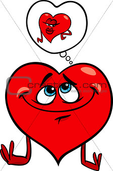heart in love cartoon illustration
