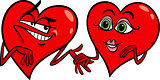 hearts in love cartoon illustration