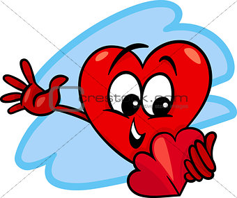 heart with valentine card cartoon
