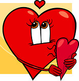 heart with valentine card cartoon