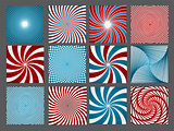 retro vintage hypnotic background set. vector illustration