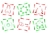 Red and green Christmas icons